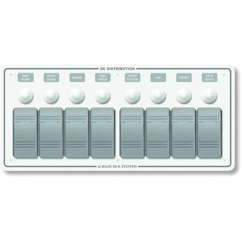 Blue Sea 8271 Water Resistant Panel - 8 Position - White - Horizontal Mount Blue Sea Systems