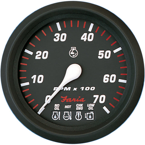 Faria Professional Red 4" Tachometer - 7,000 RPM w/System Check Faria Beede Instruments
