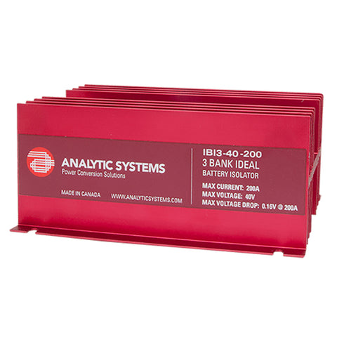 Analytic Systems 200A, 40V 3-Bank Ideal Battery Isolator Analytic Systems