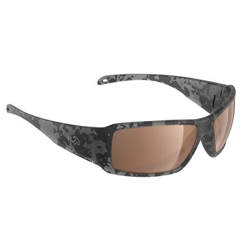 H2Optix Stream Sunglasses Matt Tiger Shark, Brown Lens Cat.3 - AntiSalt Coating w/Floatable Cord H2optix