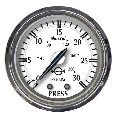Faria Newport SS 2" Water Pressure Gauge Kit - 0 to 30 PSI Faria Beede Instruments