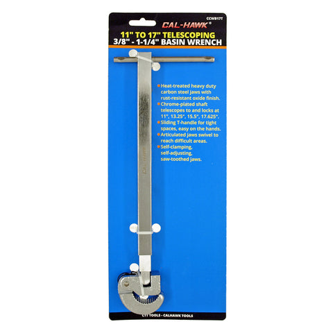 11" to 17" Telescoping .38" to 1.25" Basin Wrench DST