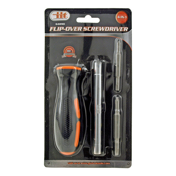 4 in 1 Flip Over Phillips and Slotted Flat Head Screwdriver - IIT DST