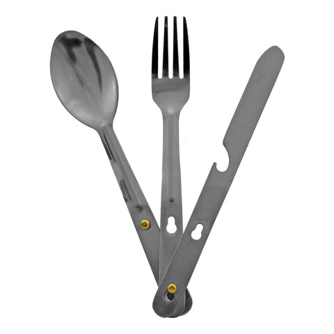 3 in 1 Camping Cutlery Utensil Set with Knife Fork and Spoon - IIT DST