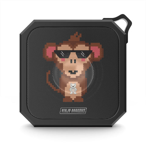 ninja dragons monkey retro pixel waterproof bluetooth speaker Black