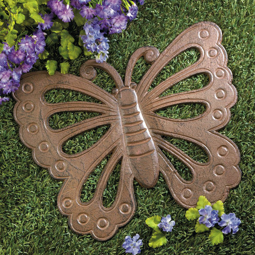 Cast Iron Butterfly Stepping Stone Accent Plus