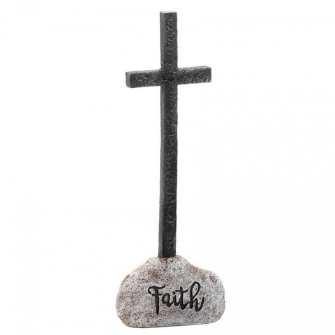 Stone and Cross Figurine - Faith Accent Plus