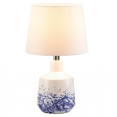 White and Blue Splash Porcelain Table Lamp Accent Plus