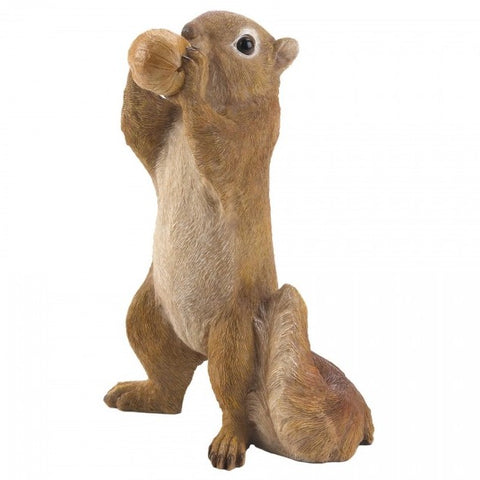 Standing Squirrel Eating Acorn Garden Figurine Accent Plus