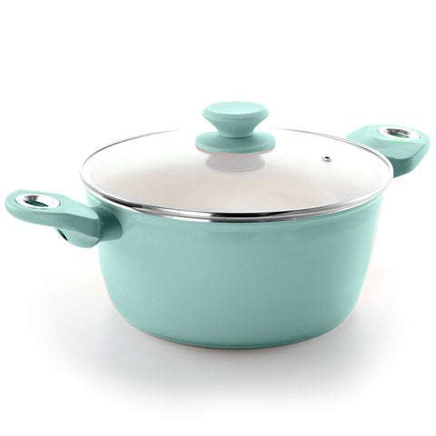 Gibson Home Plaza Cafe Aluminum 4.5 Qt Dutch Oven with Soft Touch Handles in Sky Blue Gibson Home