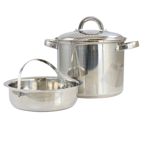 Oster Sangerfield 5 Quart Stainless Steel Pasta Pot with Strainer Lid and Steamer Basket Oster