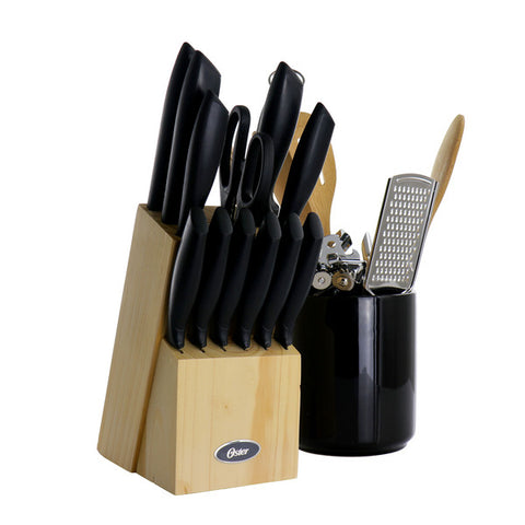 Gibson Home Westminster 23 Piece Carbon Stainless Steel Cutlery Set in Black with Kitchen Tools Gibson Home