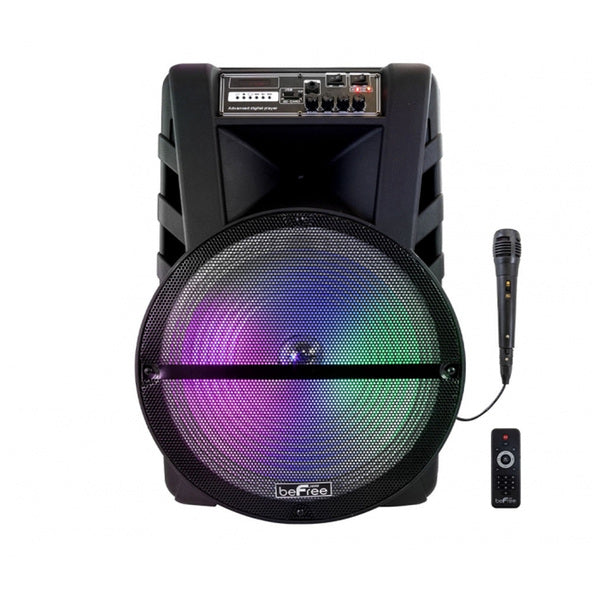 beFree Sound 15 Inch Bluetooth Portable Rechargeable Party Speaker with LED Lights Befree Sound