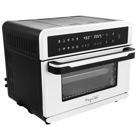 MegaChef 10 in 1 Electronic Multifunction 360 Degree Hot Air Technology Countertop Oven in White Megachef