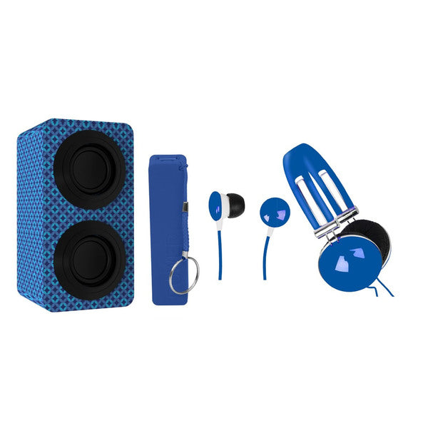 Naxa Portable Bluetooth® Stereo Speakers Entertainment Pack-Blue Naxa