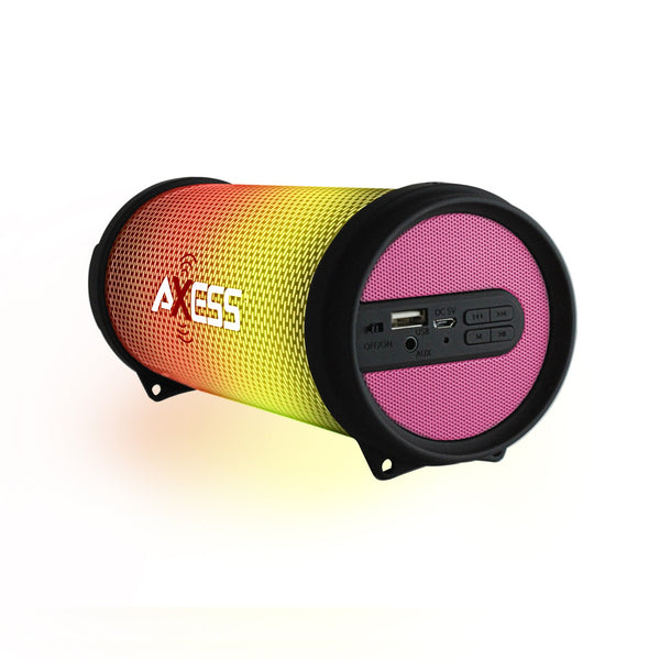 Axess HIFI Bluetooth Media Speaker with Colorful RGB Lights in Pink Axess