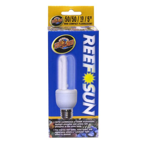 Zoo Med Reef Sun 50/50 Daylight and Actinic 420 Phospor Mini Compact Fluorescent Lamp White, Blue 5 in Zoo Med
