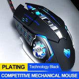 professional 8d 8d 3200dpi adjustable wired optical led gaming mouse Black
