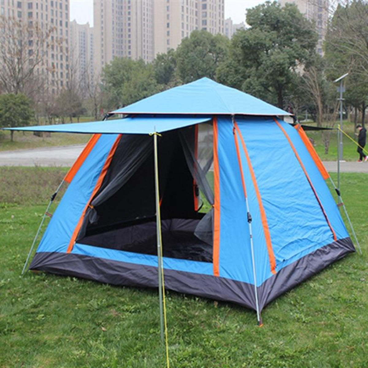 Large Size UV Waterproof Double Layered Automatic Camping Tent Green Onetify