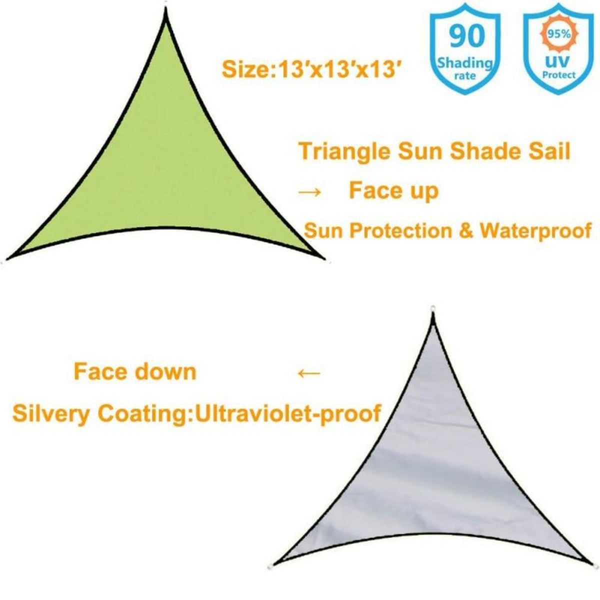 Waterproof Patio Shade Top Cover 9 ft x 9ft Green Onetify