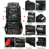Waterproof Outdoor Camping 70L Military Backpack Black Onetify