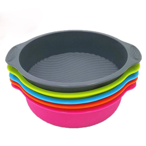 9 inch DlY Round Cake Pan Shape 3D Silicone Cake Mold - 2 PCS SET Red Onetify