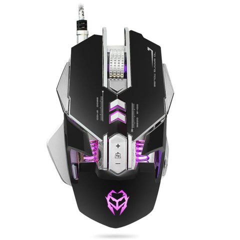 wired gaming computer mouse new 3200dpi optical adjustable with 7d button Black