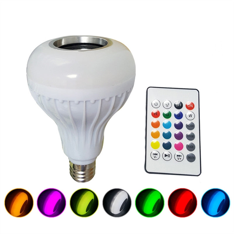 16 colors light bulb wireless bluetooth speaker with 24 key remote controller Onetify