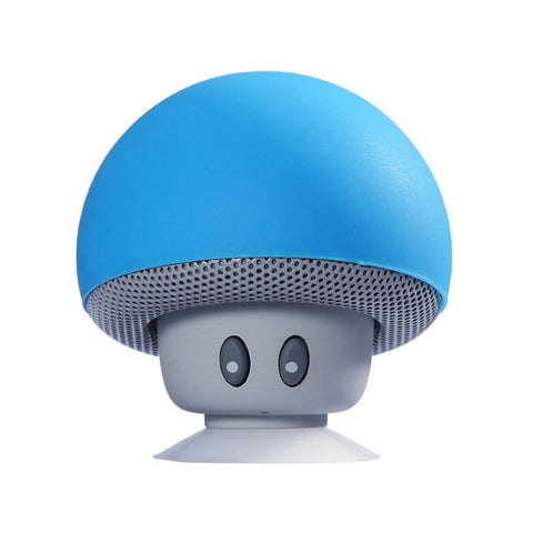 portable wireless mushroom bluetooth speakers with built in mic and suction cup Yellow