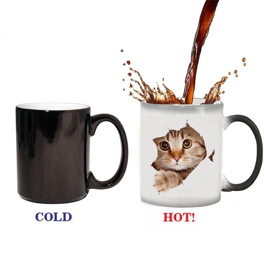 Adorable Cute Lovely Cat Colorful Changing Ceramic Coffee Mug Onetify