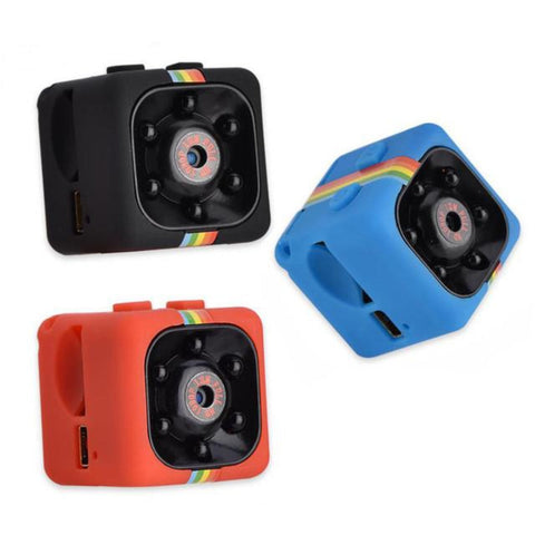 night vision 1080p resolution portable mini camera Blue