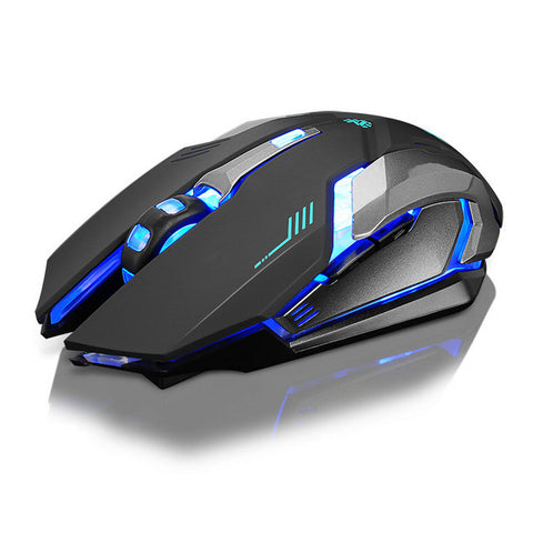rechargeable x7 wireless silent led backlit usb optical gaming mouse Black