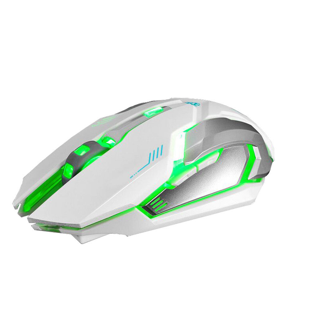 rechargeable x7 wireless silent led backlit usb optical gaming mouse Black