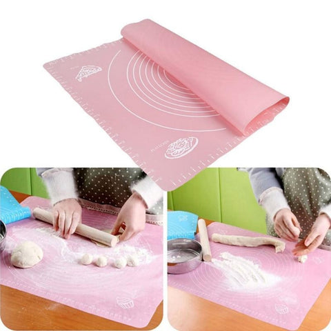Silicone Mat with Scale Non-Stick Baking Tools (4 pcs set ) Pink Onetify