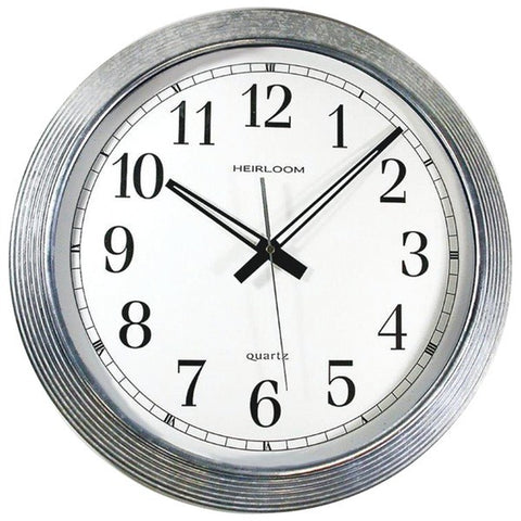 Timekeeper 401ZWA 16" Galvanized Metal Silver Wall Clock Timekeeper