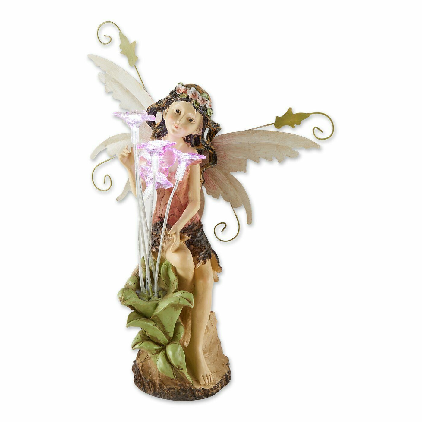 Fairy with Flowers Solar Garden Light Accent Plus