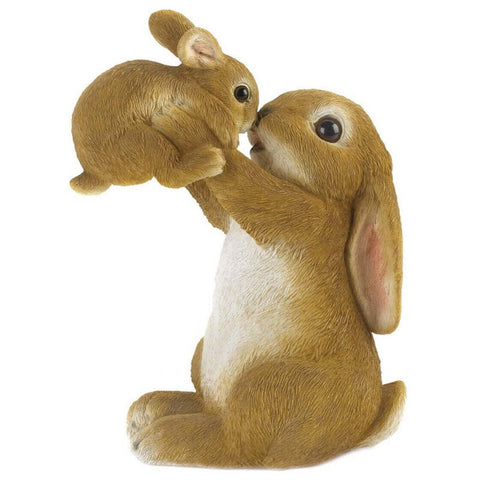 Mother and Baby Bunny Figurine Accent Plus