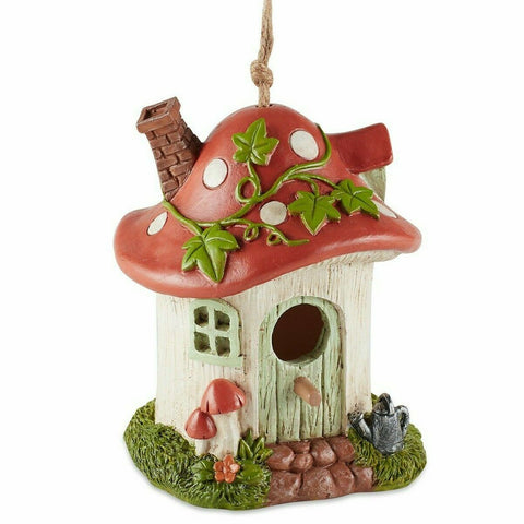 Whimsical Mushroom Cottage Birdhouse Accent Plus