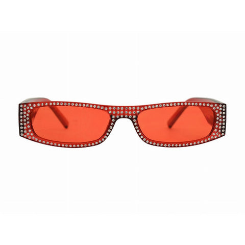 "Blaze" 2000'S Rectangle Rhinestone Sunglasses Brillies