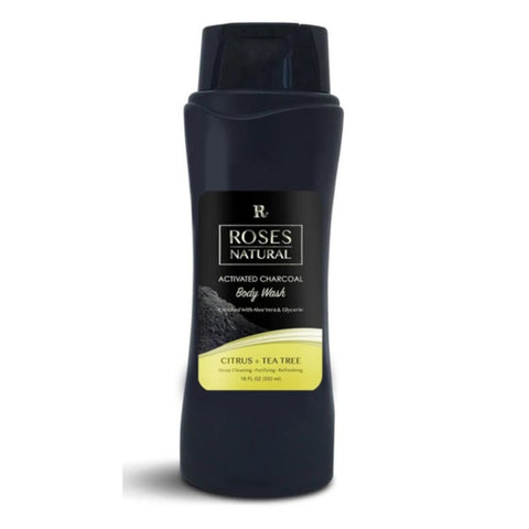 Activated Charcoal Body Wash Roses Natural