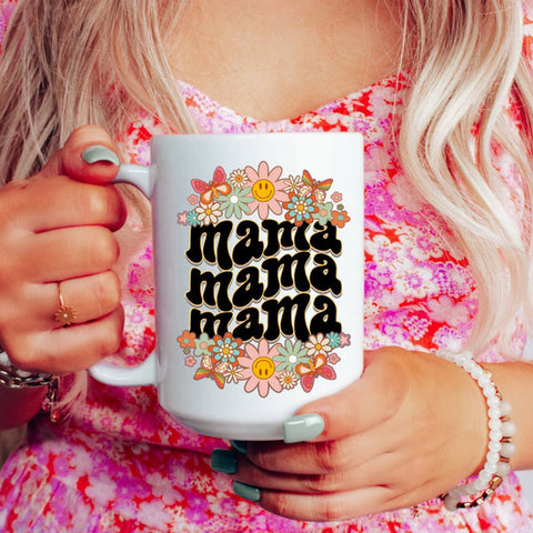 Floral retro mama ceramic coffee mug Mug & Mini