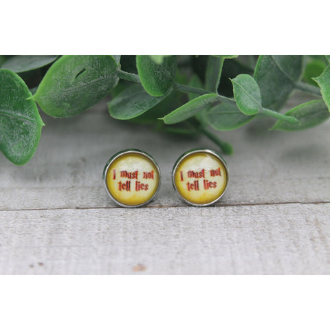 I Must Not Tell Lies  Glass Stud Earrings Hylidae Boutique