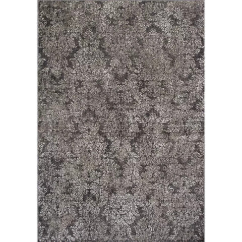 3'x5' Taupe Sand Damask Faux Silk Indoor Area Rug Homeroots.co