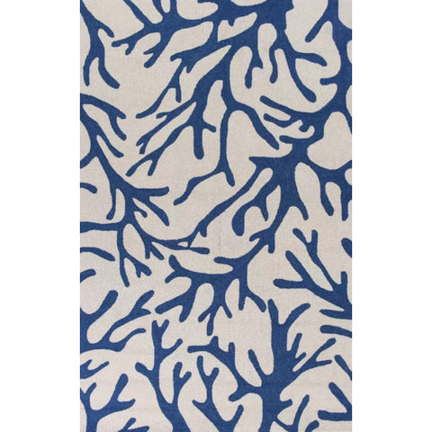 2' x 4' Polyester Ivory or Blue Area Rug Homeroots.co