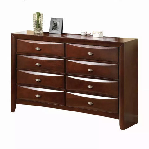 41" Espresso Wood Finish Dresser with 8 Drawers Homeroots.co