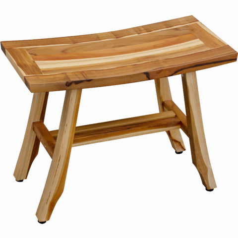 Contemporary Teak Shower Stool or Bench in Natural Finish Homeroots.co