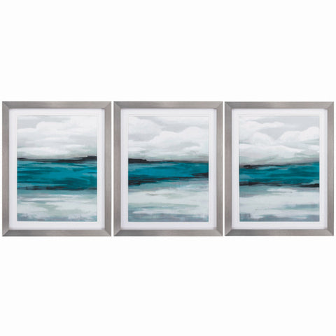 24" X 30" Silver Frame Storm Front (Set of 3) Homeroots.co