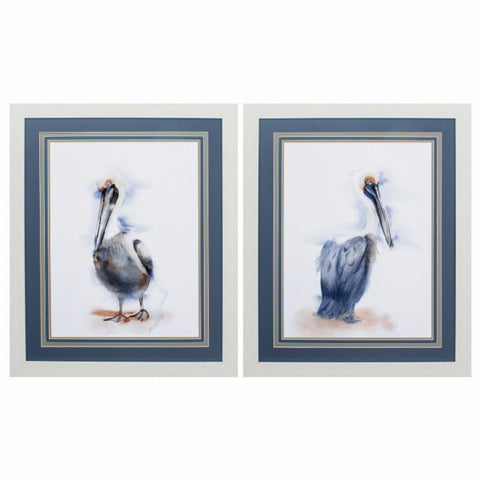27" X 33" White Frame Pelican (Set of 2) Homeroots.co