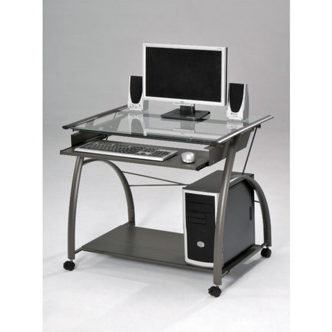32" X 24" X 30" Pewter Metal Tube Computer Desk Homeroots.co