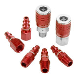 ColorConnex Coupler  Plug Kit Type D 1/4in NPT 1/4in Body Red 7 Pc Colorconnex